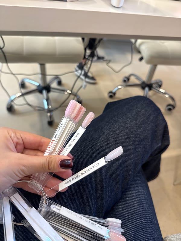 Nail salon session documented in Milan beauty studio