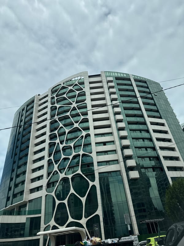 Modern architecture and street life in Batumi, Georgia