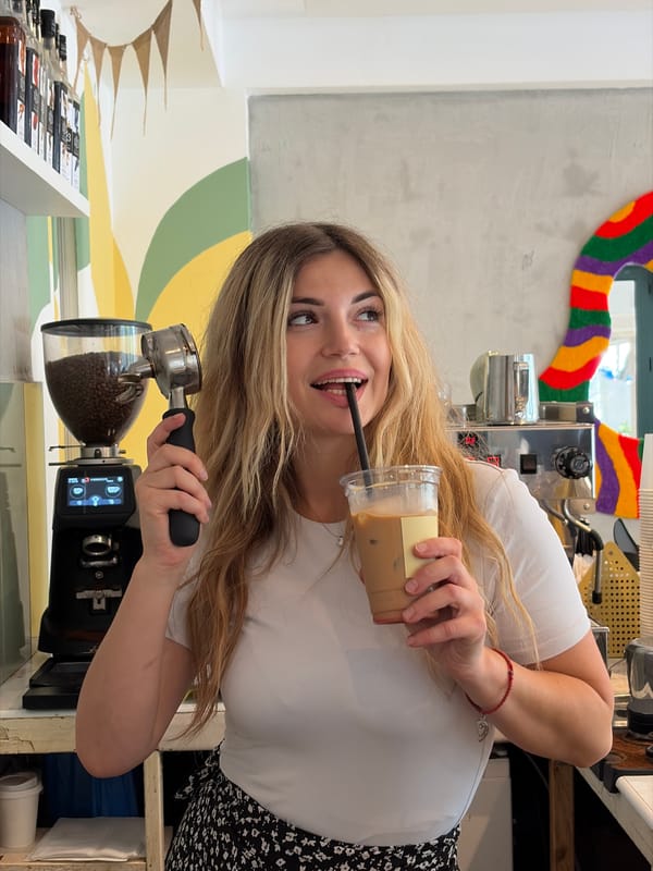 Cafe drinks and mirror selfies in Budva, Montenegro