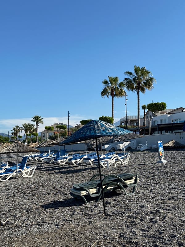 Morning beach visit documented in Fethiye, Turkey