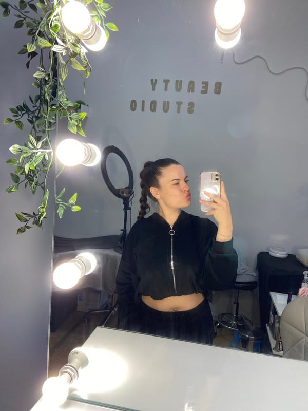 Selfie session at a Poltava beauty studio, July 2026