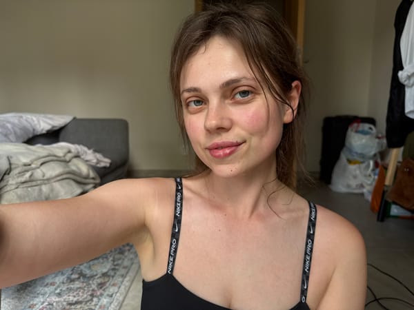 Woman completes indoor yoga session in Karlovy Vary apartment