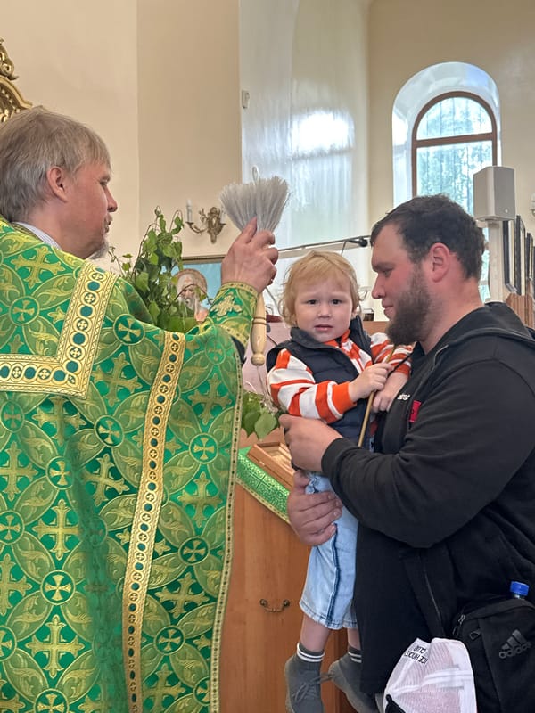 Orthodox priest performs blessing ritual at Votkinsk church