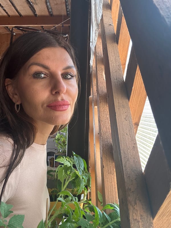 Woman photographed in springtime poses across Dubovaya, Russia
