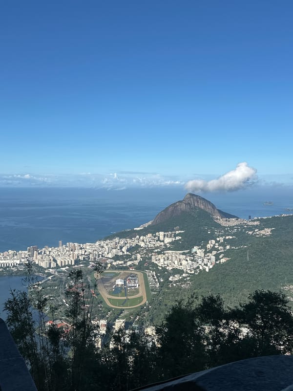 Panoramic aerial views of Rio de Janeiro captured from elevated viewpoint