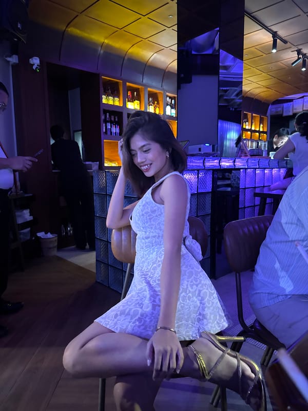 Evening out at a Davao City bar, flowers and all