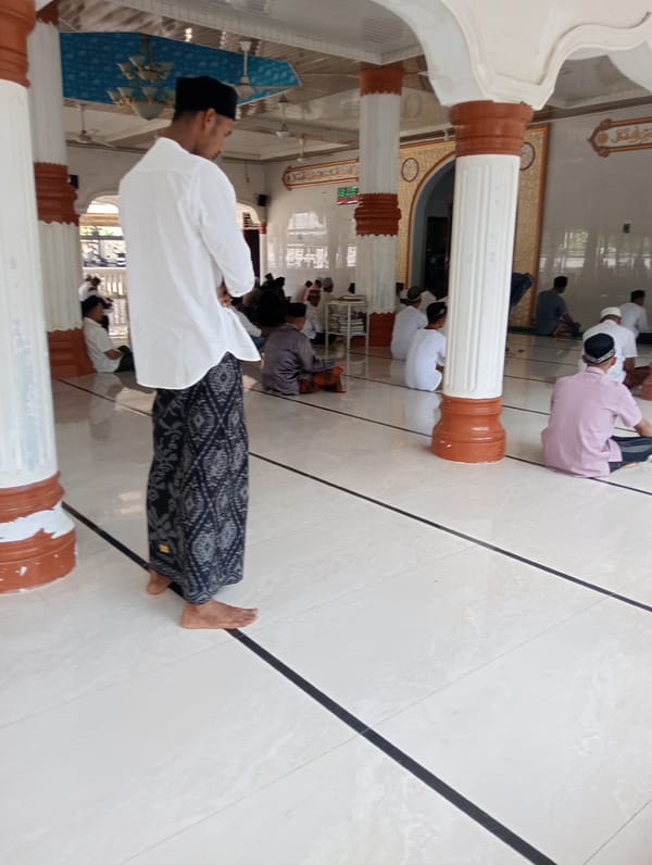 Morning prayer activities documented at Lhokseumawe mosque