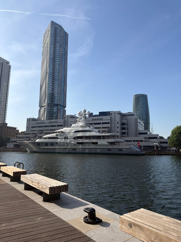 Morning scenes documented across London's Canary Wharf district