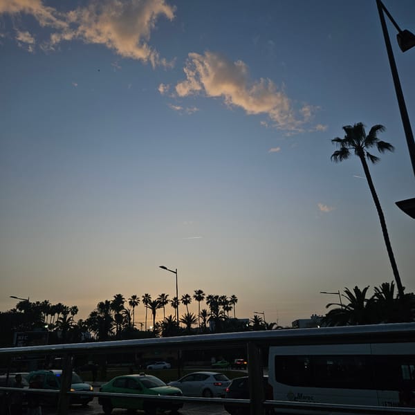 Evening sky captured during twilight transition in Mohammedia, Morocco