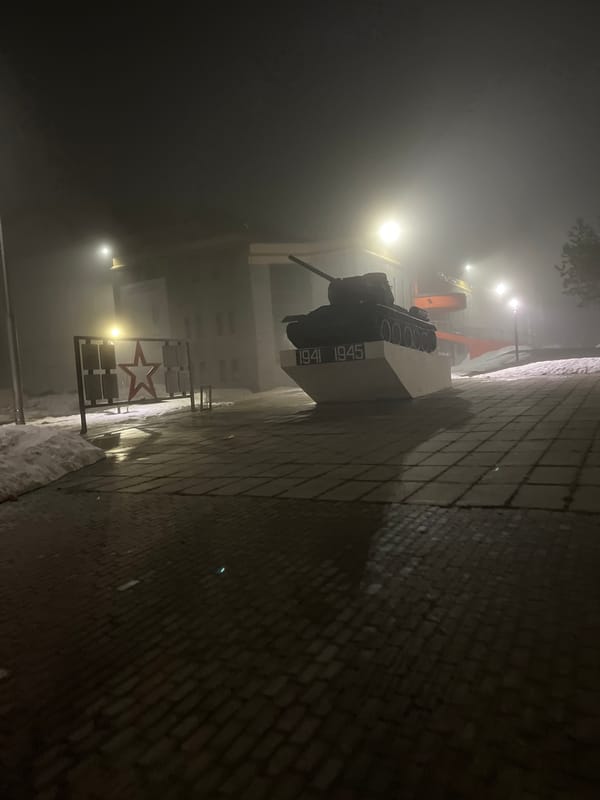 Domestic life memories captured in foggy Markovskiy, Russia evening