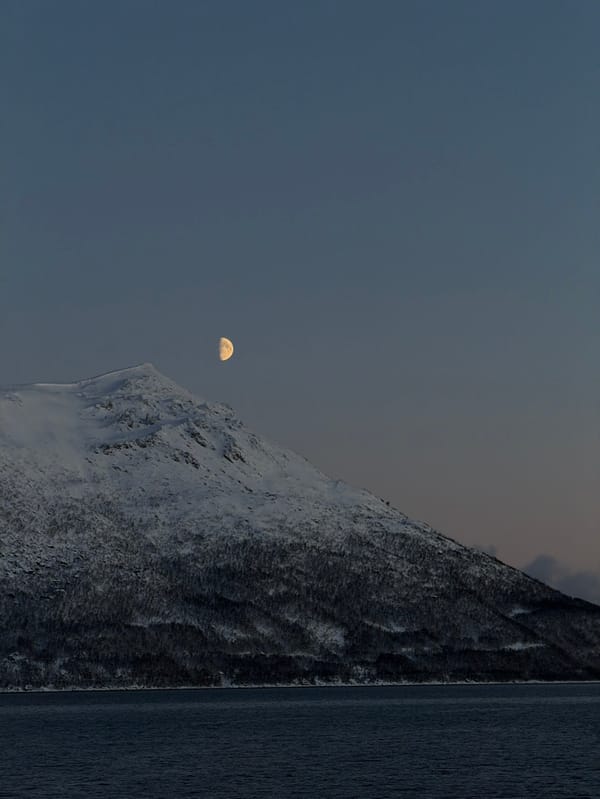 Arctic landscape photographed in twilight at Grøtnesdalen, Norway