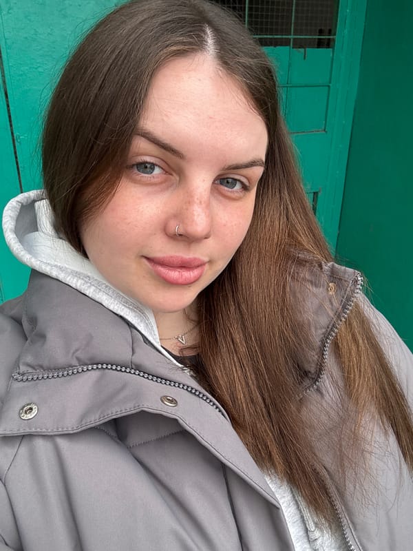 Woman takes selfies in Chornomorskoe, Ukraine
