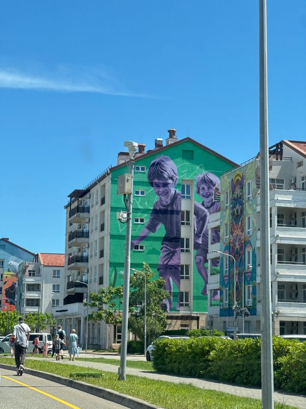 Green building photographed in Sirius, Russia on sunny day