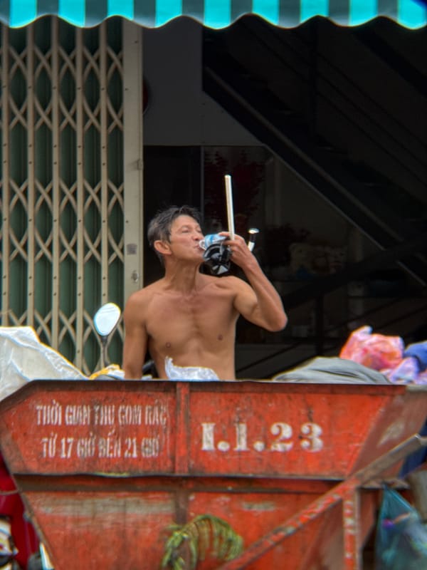Morning street traffic and daily life in Nha Trang