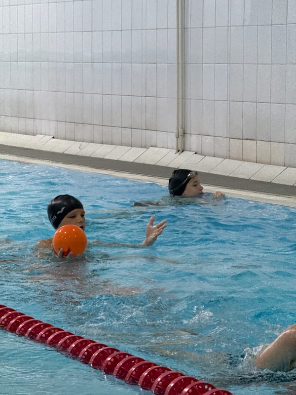Kids train and play at an indoor pool in Birobidzhan