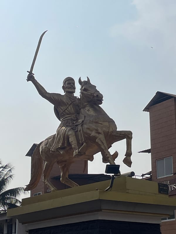 Bronze horseman statue with sword spotted in Oxel, India