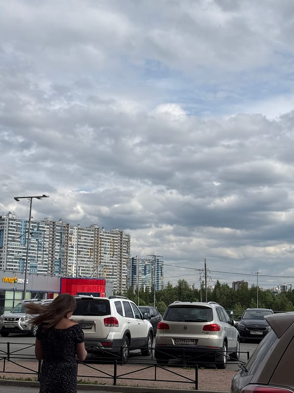 Ordinary moments documented across Saint Petersburg during cloudy afternoon
