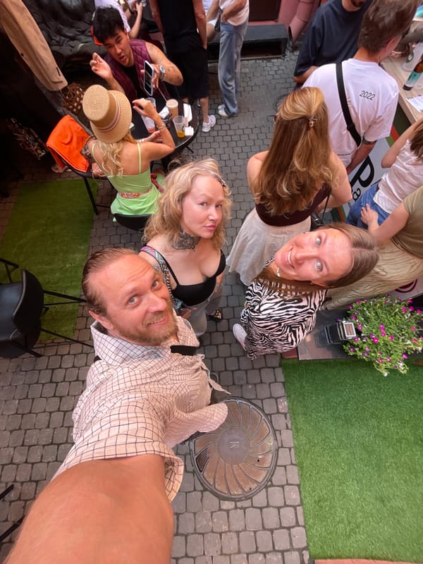 Outdoor DJ set and street life in Saint Petersburg