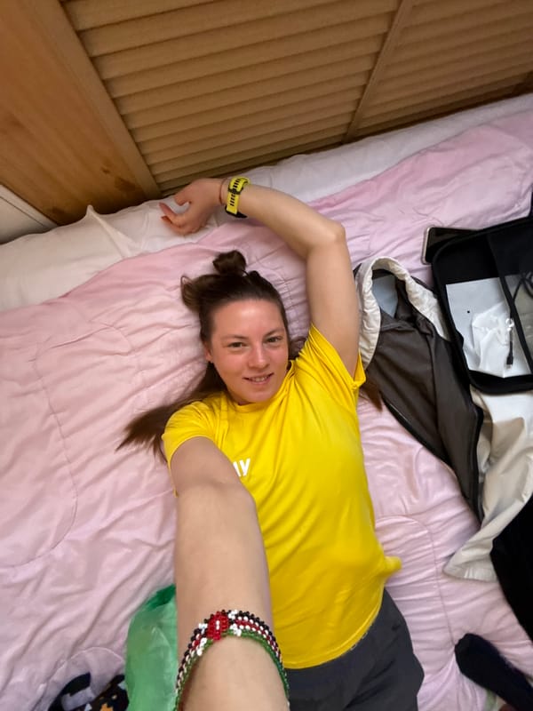Women take early morning selfies in Kazan, Russia