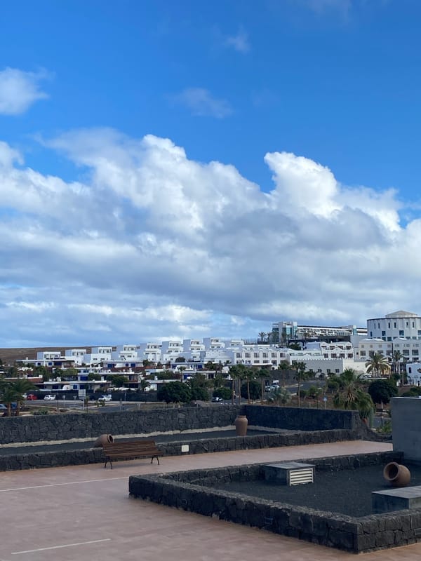 White buildings and modern architecture observed in Yaiza, Spain