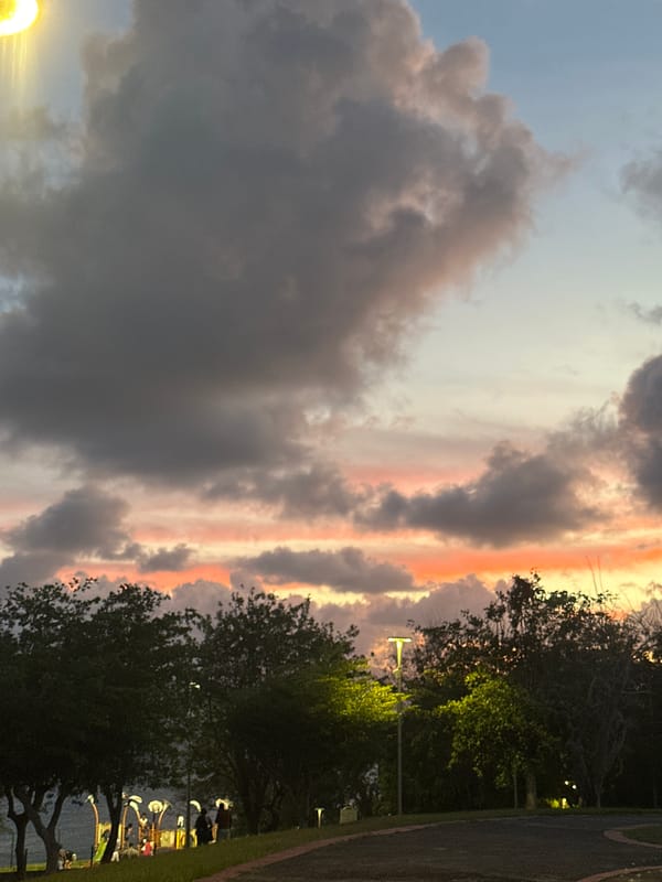 Storm clouds photographed at dusk in Le Gosier, France