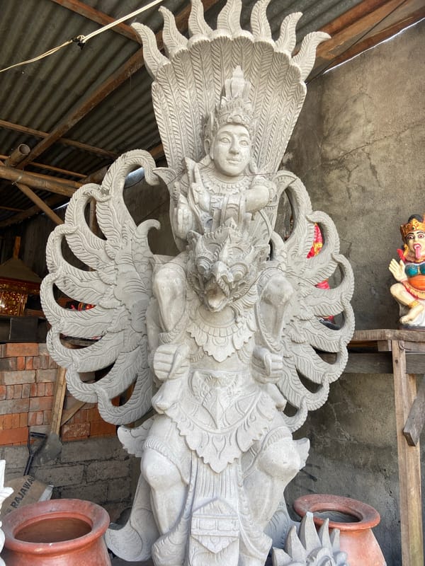 Traditional Balinese stone statues documented in Buleleng, Indonesia