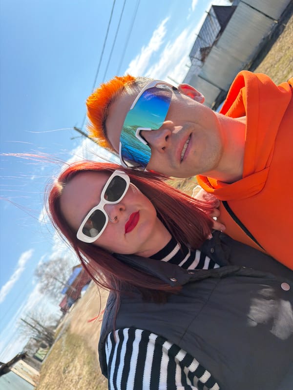 Two people take rotated selfie in Chaikovsky, Russia