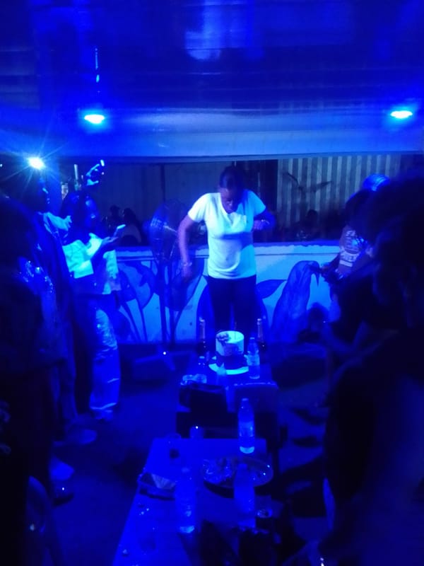 Birthday night out in Jalingo, blue lights and cake