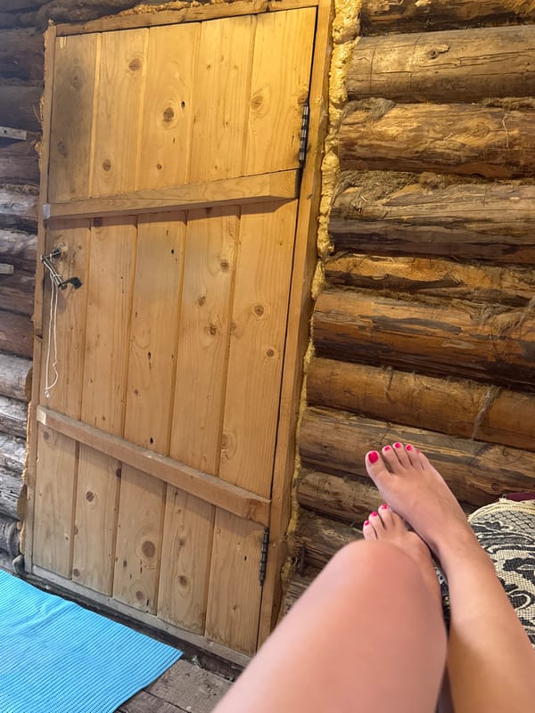 Woman enjoys sauna relaxation in Chaikovsky, Russia