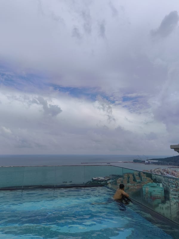 Morning at a hillside resort overlooking Phú Quốc's coastline