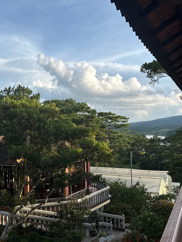 Balcony views of traditional Da Lat landscape captured
