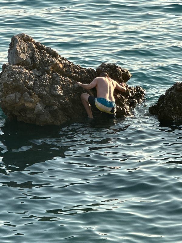 Busy summer afternoon on the Adriatic coast at Budva