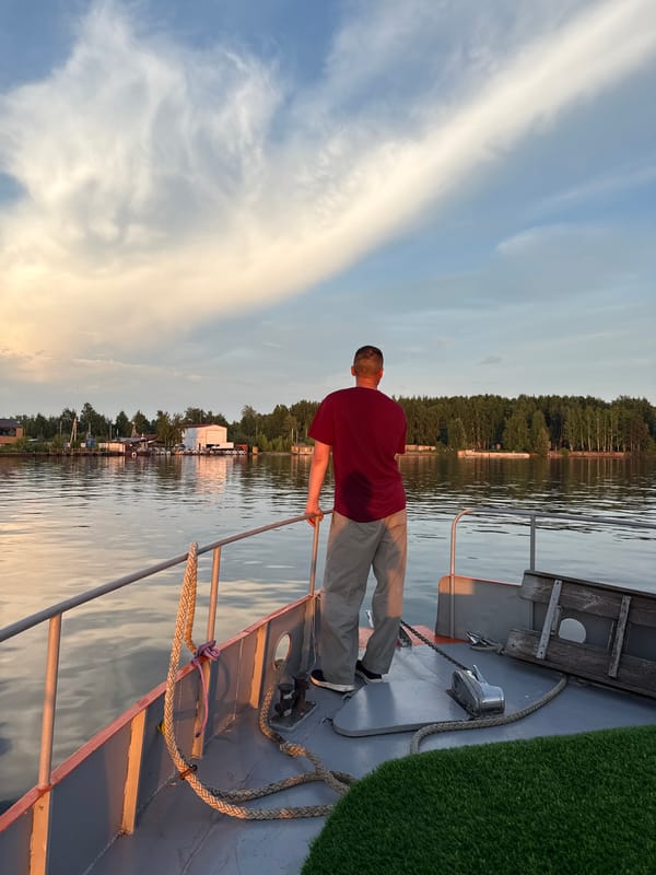 Sunset boat trip on Kama River in Chaikovsky