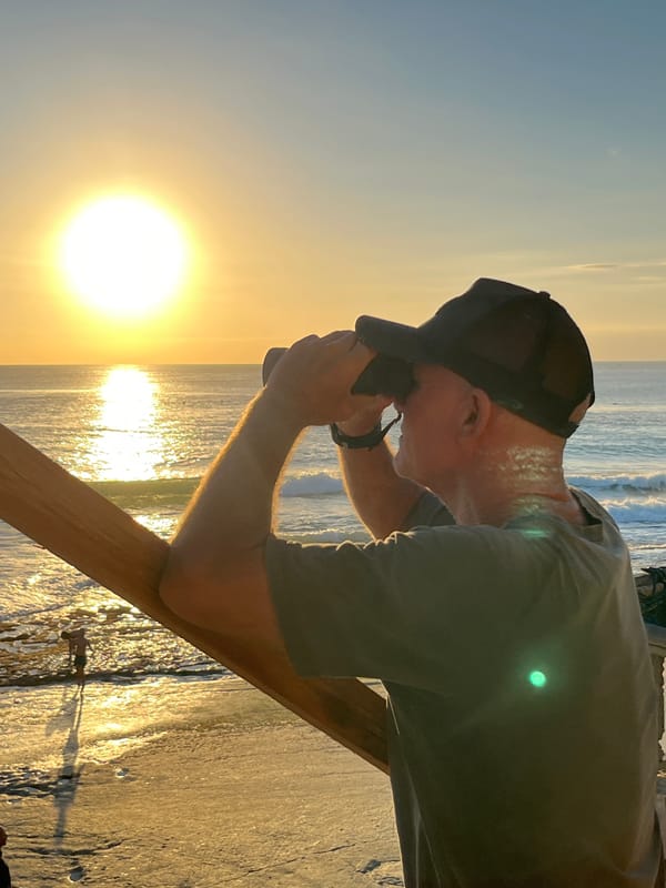 Sunrise to midday at Kuta Selatan's rocky ocean coastline