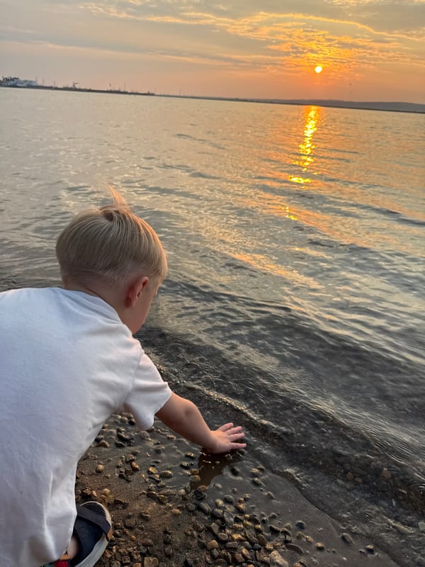 Kama River sunset evening in Chaikovsky, Russia