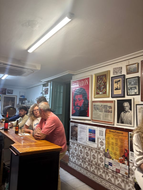 Evening social gathering observed at Córdoba bar