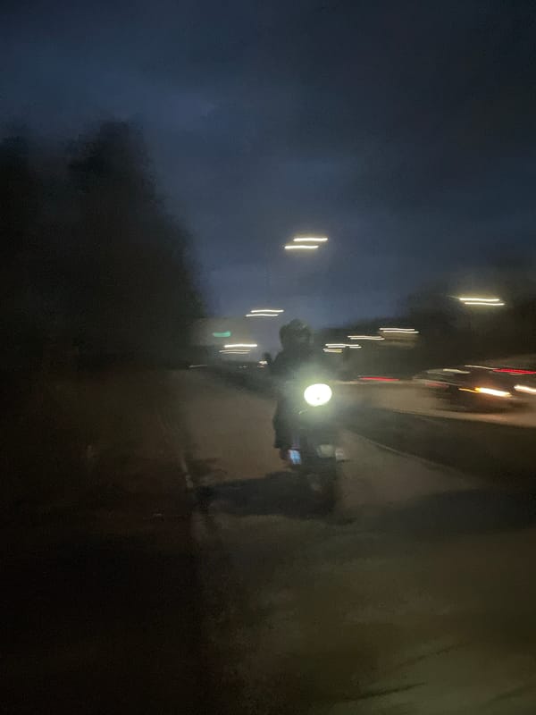 Blurred nighttime traffic trails photographed in Izhevsk, Russia
