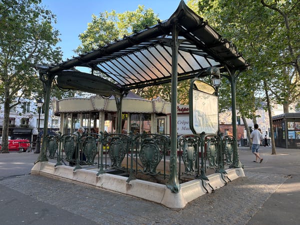 Morning scenes captured at Paris metro station and cafe