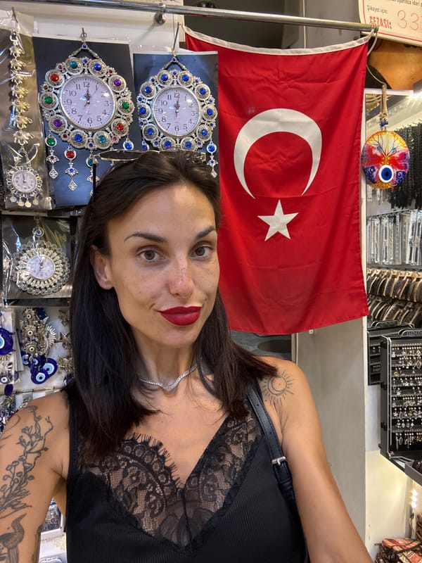 Traditional Turkish souvenir shop browsed in Aksu
