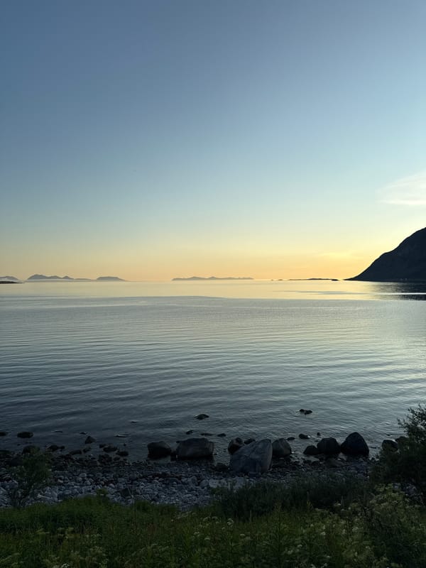 Quiet fjord twilight near Harstad, Norway