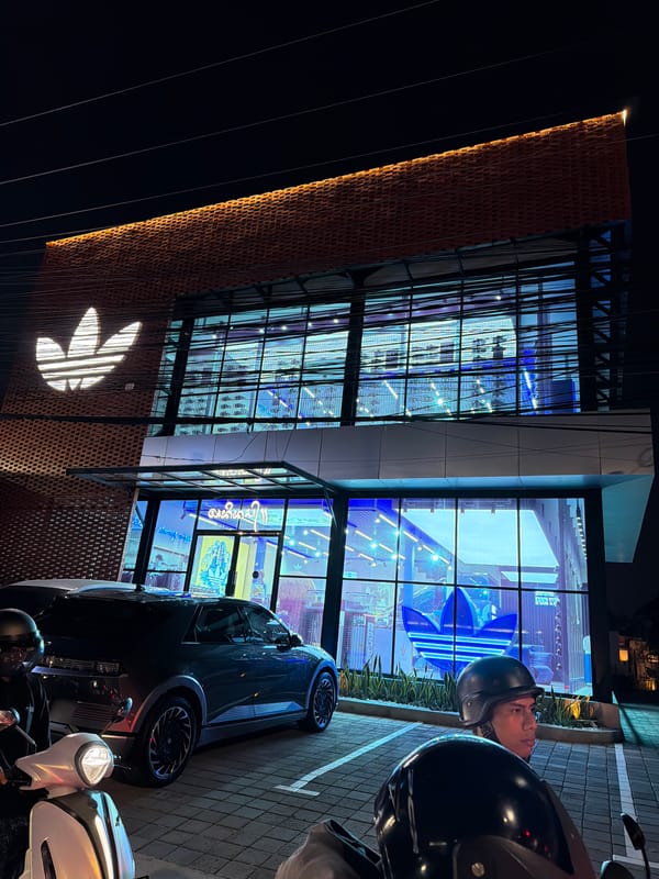 Nighttime street scene captured in Kuta, Indonesia