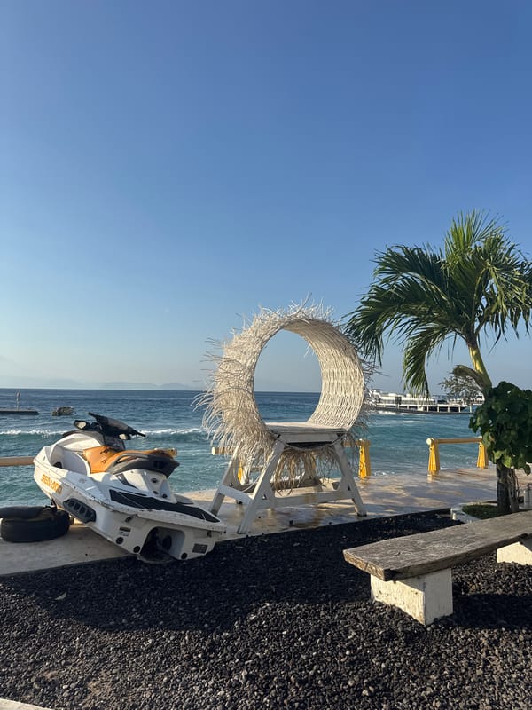 Morning documentation of Nusa Penida beach club facilities and amenities