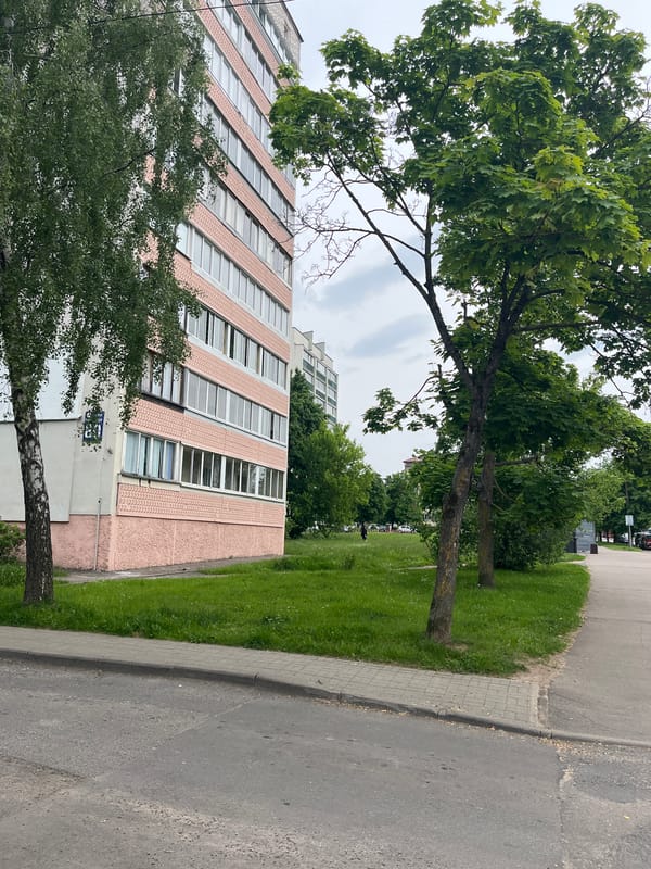 Casual urban scenes documented across Minsk neighborhoods