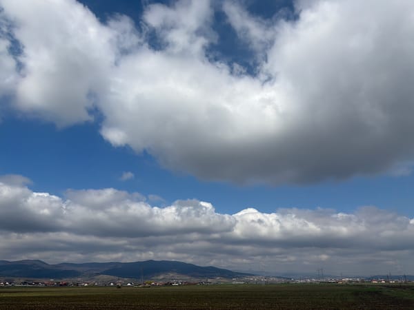 Dramatic cloudy skies photographed over Alba Iulia countryside