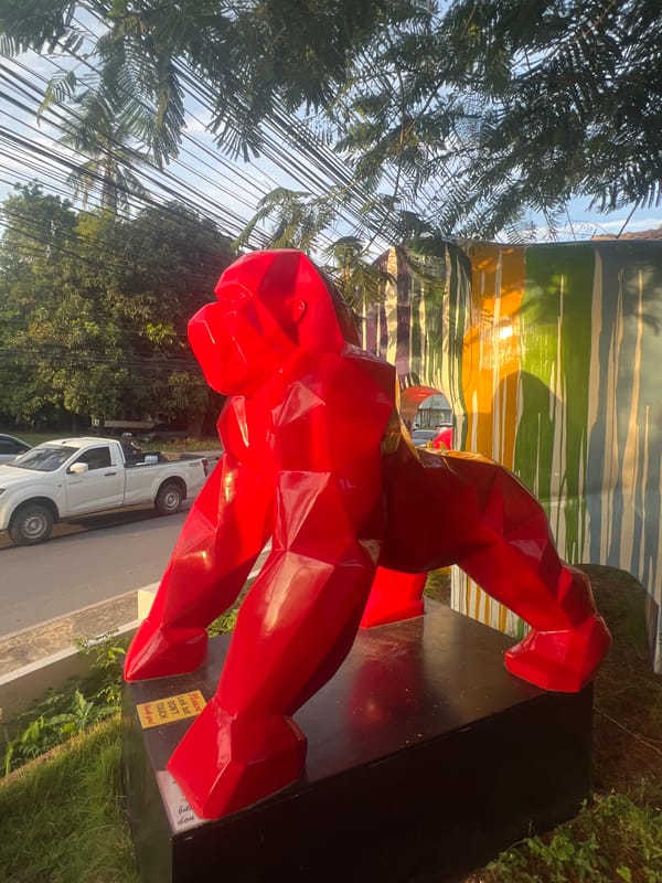 Ko Samui roadside art showroom full of glossy animal sculptures