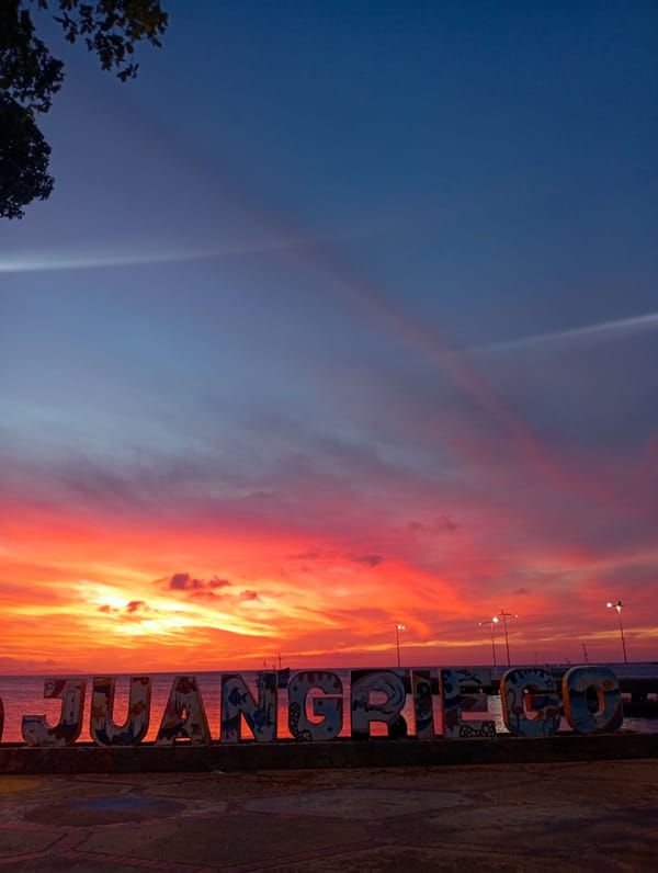 Evening sunset scenes documented across Juan Griego waterfront, Venezuela