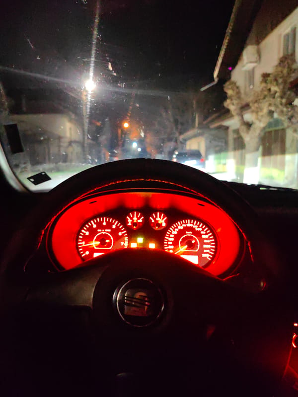 Vehicle travels 70 km/h through Hirevo, Bulgaria at night