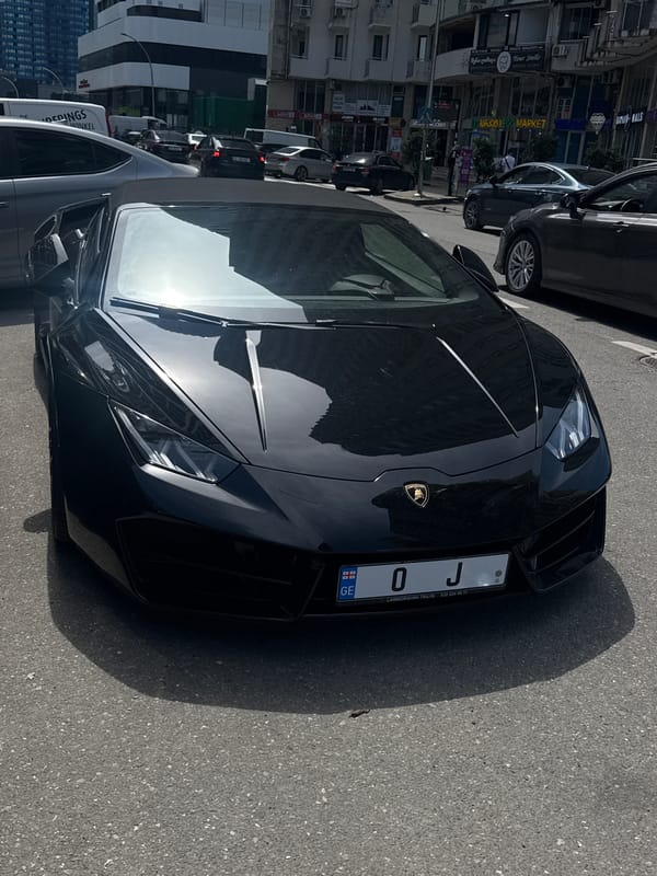 Black Lamborghini spotted parked on Batumi street