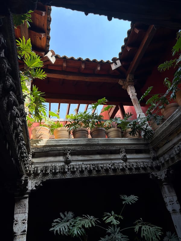 Architectural photography captured in Puebla, Mexico building courtyard