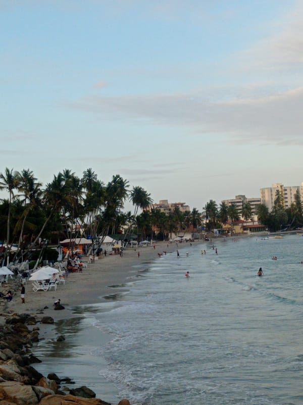 Evening documentation of Pampatar's beaches, historic sites, and streetscapes